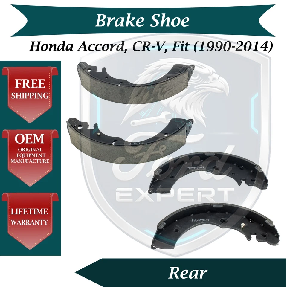 Zapatas de freno traseras premium OE para Honda Accord CR-V 1990-2014 aptas para 10 años de garantía Foto 1 de 4