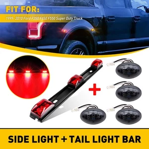 For 99-10 Ford F350 Smoked Red&Amber LED Dually Bed Fender Lights +ID Tail Light - Picture 1 of 12