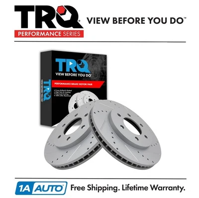 TRQ Front Brake Rotors Set For 2003-2006 Ford Expedition Lincoln Navigator — 第 1/4 张图片