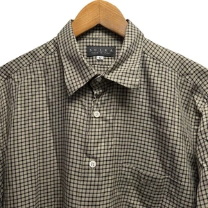 Camicia elegante uomo Sulka taglia large marrone/nero pied de poule bottoni davanti - Foto 1 di 5
