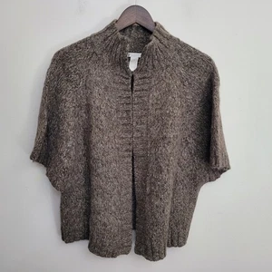 Sarah Spencer Womens Cardigan Sweater 1X Brown Button Up Knit Alpaca Wool Dolman - Picture 1 of 8