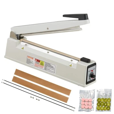 12" Impulse Heat Sealer Aluminum Machine for Mylar Plastic Bags w/ Extra Kit - Image 1 of 4