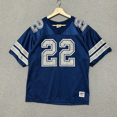 Camiseta De Colección Dallas Cowboys #22 Emmitt Smith Wilson Juvenil L Azul Hecha en EE. UU. Años 90 Foto 1 de 4