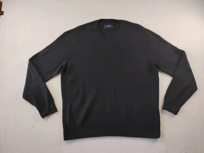 Suéter elástico Lucky Brand mezcla de cachemir enrollable para hombre XL negro cuello en V Foto 1 de 4