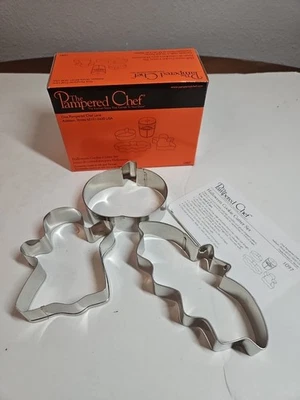 Cortadores de galletas de Halloween The Pampered Chef - Juego de 3 # 1097 murciélago, fantasma, calabaza Foto 1 de 3