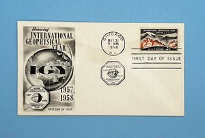 International Geophysical Year FDC First Day Cover Chicago 3 Cent Stamp - Picture 1 of 2
