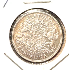 Latvia 1924 one Lats KM 7 XF - Picture 1 of 2
