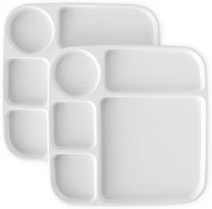 Nordic Ware Divided Meal Tray, Set of 2, White - Picture 1 of 12