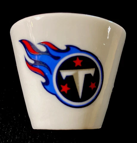TENNESSEE TITANS NFL LOGO 2007 WHITE CERAMIC “mini” SHOTGLASS  NEW 👀🏈🔥 Cover