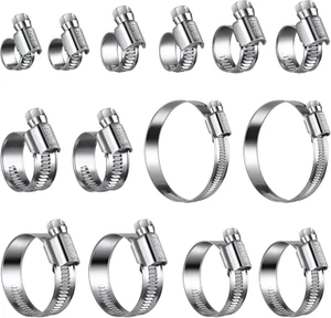 Heavy Duty Worm Gear Hose Clamp Assortment Kit 14 PCS(5/16 to 2-3/4 Inch) - Picture 1 of 12