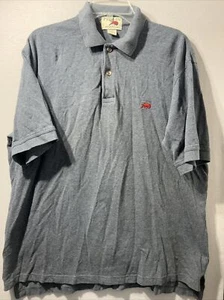 Perlis Polo Shirt Mens Medium Crawfish Logo Blue Short Sleeve Cotton Knit Casual - Picture 1 of 18