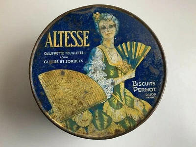 ANCIENNE BOITE METAL // BISCUITS PERNOT - ALTESSE - Photo 1/3