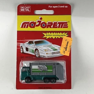Majorette 200 Series #247 Garbage Truck Green Gray With Hippo New On Card - Picture 1 of 7