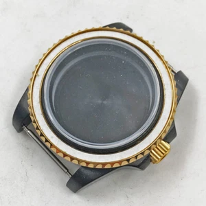 Orologio PVD 40 mm cassa oro lunetta rotante vetro zaffiro adatto movimento NH35 NH36 - Foto 1 di 4