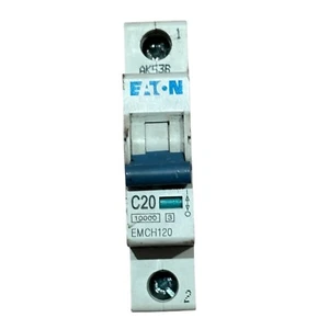 EATON 20 AMP CURVE C 10kA MCB CIRCUIT BREAKER EMCH120 - Picture 1 of 3
