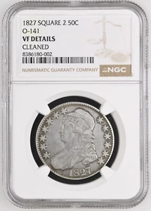 1827 Square 2 Capped Bust Half Dollar O-141 NGC VF Details - Picture 1 of 2