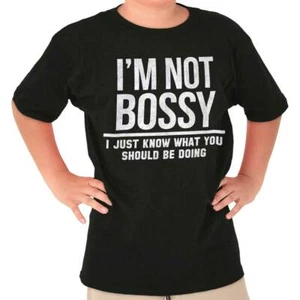 Not Bossy Funny Sarcastic Gym Workout Gift Unisex Kids Youth Crew T Shirts - Picture 1 of 6