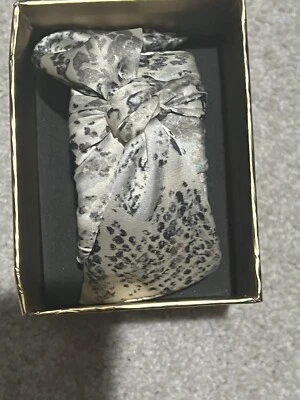 New CHICO'S Jewelry Blue Gray Reptile/Animal Print Silky Scarf Cuff Bracelet NIB - Image 1 of 4