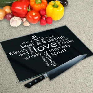Premier Range Your Own Word Collage On A Glass Chopping Board - Picture 1 of 17