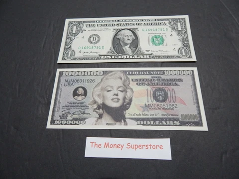 MARILYN MONROE 1 MILLION DOLLAR BILL U.S. $1,000,000 NEW ITEM #90 Cover