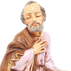 Vintage Joseph Nativity Figurine Paper Mache Italy Hand Painted Large 12" Scale - Picture 1 of 8