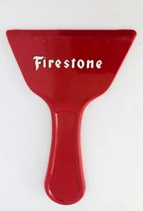 Firestone Tires Deep Red Plastic Ice Scraper Promo Advertising Wheels Cars USA - Picture 1 of 5