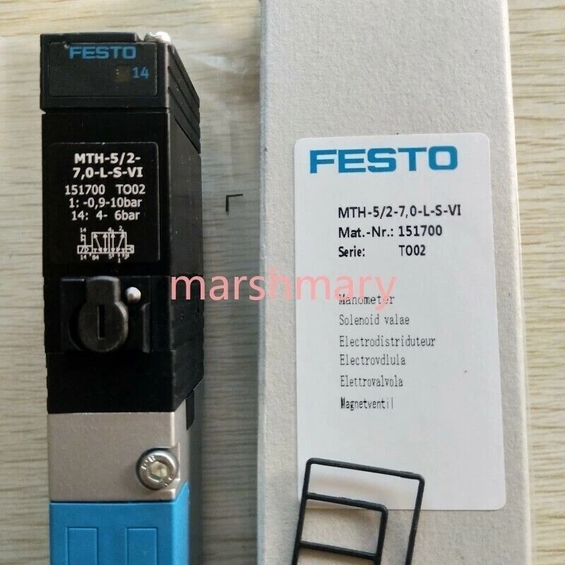 NEW FESTO MTH-5/2-7,0-L-S-VI 151700 Solenoid Valve MTH-5/2-7.0-L-S-VI - Image 1 of 1
