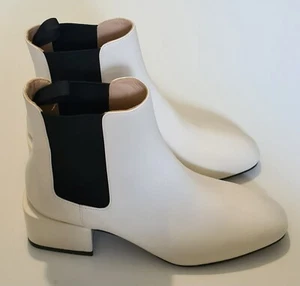 Stuart Weitzman Leather Chelsea Ankle Boots White uk 3.5 eu 36.5 - Picture 1 of 7