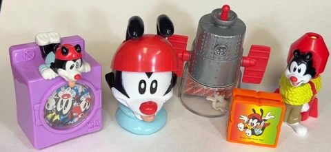 1990s The Animaniacs Pinky Brain Slappy Wakko Yakko Toy Figure VHS Lot 5 Pc Cover