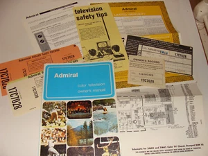 Paquete de información técnica manual del propietario Admiral Color Television de colección - Imagen 1 de 1