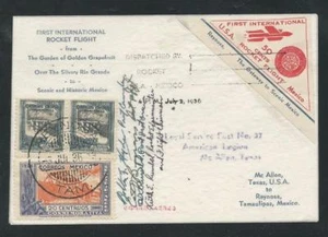 1936 US-MEXICO First International Rocket Flight - SIGNED - EZ 11C1 - Picture 1 of 2