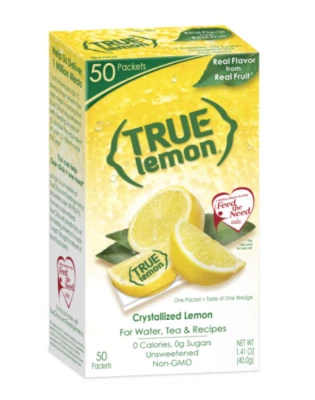 True Lemon Crystallized Lemon, Orange, Lime Real Flavor From Real Fruit 50 Packs - Image 1 of 3