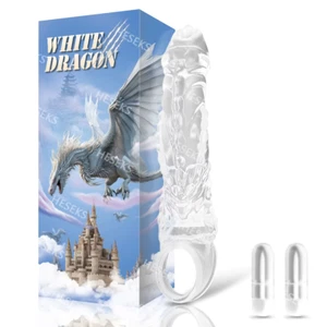 Vibrator Ring Clear Cock Ring Extender Reusable Penis Sleeve Ultra-Soft Enlarger - Picture 1 of 15