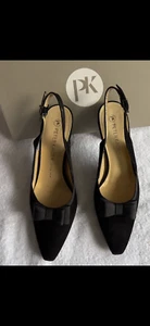 peter kaiser 37 slingback pumps schwarz mit schleife 🎀 NEU Büro Party Freizeit - Bild 1 von 10
