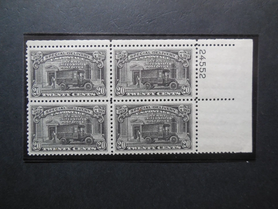 E19 20c Special Delivery Plate Block #24552 UR MNH OG VF/XF  "Incs New Mount" #2 - Image 1 of 1