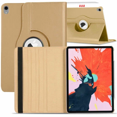 360 Giratorio Inteligente Cuero Folio Estuche Cubierta Soporte para iPad Pro 3ª Generación 2018 12.9 Foto 1 de 4