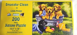 Squeaky Clean Dogs 200 piece jigsaw puzzle Linda Picken 15.5 X 18 inches New Box - Picture 1 of 5
