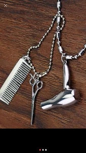 Hair Stylist Dryer Comb Charm Tibetan Silver 18" Necklace D602 - Picture 1 of 5