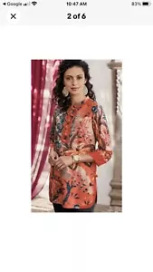 Soft Surroundings Joy Luck Mandarin Tunic Top • Extra Small • PreOwned•Beautiful - Picture 1 of 11