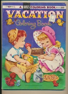 Vacation Coloring Book 1963 Vintage Whitman Children's Activities Crafts FA Frey - Picture 1 of 7