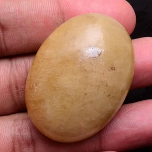 171 Cts Natural Yellow Beryl 44mm 33mm Oval Cabochon Untreated Loose Gemstone - Picture 1 of 6