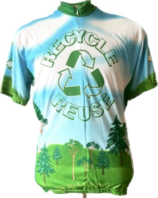 Camiseta masculina de ciclismo reciclada World Jerseys grande - Imagem 1 de 4