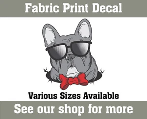 French Bulldog Funny Fabric Printed Wall Decal Frenchie Sticker Decal Room - Picture 1 of 2