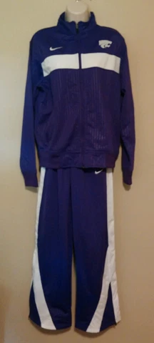 Nike Kansas State Wildcats Warm Up Womens Medium Purple Jacket & Pants Set Cover