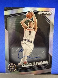 2024-25 Panini Prizm Black Christian Braun #106 Auto Silver Nuggets - Picture 1 of 2
