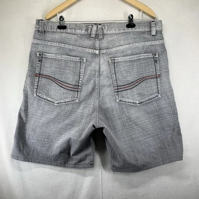 Pantalones Cortos Jean Vintage Y2k PJ Mark Patinador Sueltos Ropa de Calle Gris Lavado 40x8 Cena Foto 1 de 4