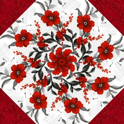 Kit de edredón precortado Kit de bloque de 6-6" Kit de caleidoscopio precortado DÍAS Y NOCHES ESCARLATA Foto 1 de 4