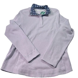 Nuevo con etiquetas Suéter Orvis Para Mujer Cuarto a Presión M Bolsillos con Cremallera 100% Algodón - Imagen 1 de 7