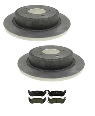 Rotor de freno de disco trasero y pastillas de freno de cerámica para Chrysler Pacifica 2004 2005 2008 Foto 1 de 4