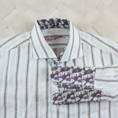 Camisa de Vestir Robert Graham Para Hombre 16-41 Puño Francés Rayas Multicolor Formal Foto 1 de 4